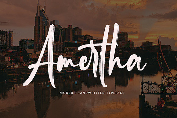 Amertha: The Brushed Script Font for Elegant Branding