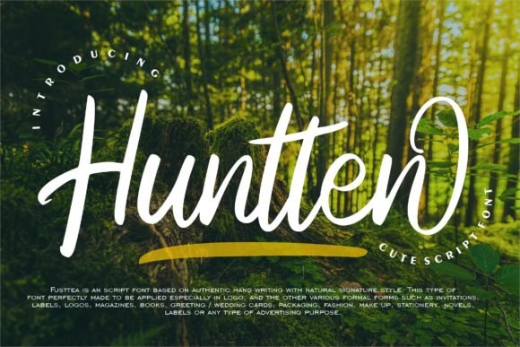 Huntten Script Font for Creative Product Design